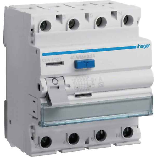 Hager FI-Schutzschalter 4pol. 40A/300mA,6kA CFA440D